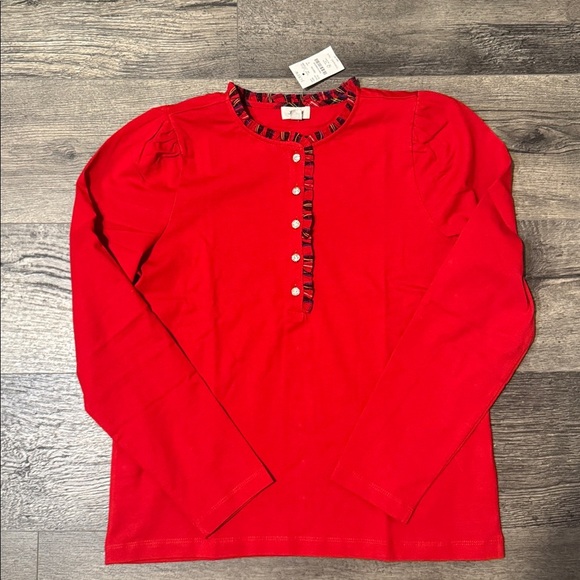 J Crew Factory Classic Cardinal  Long-sleeve tartan and jewels henley Size small - Picture 3 of 8